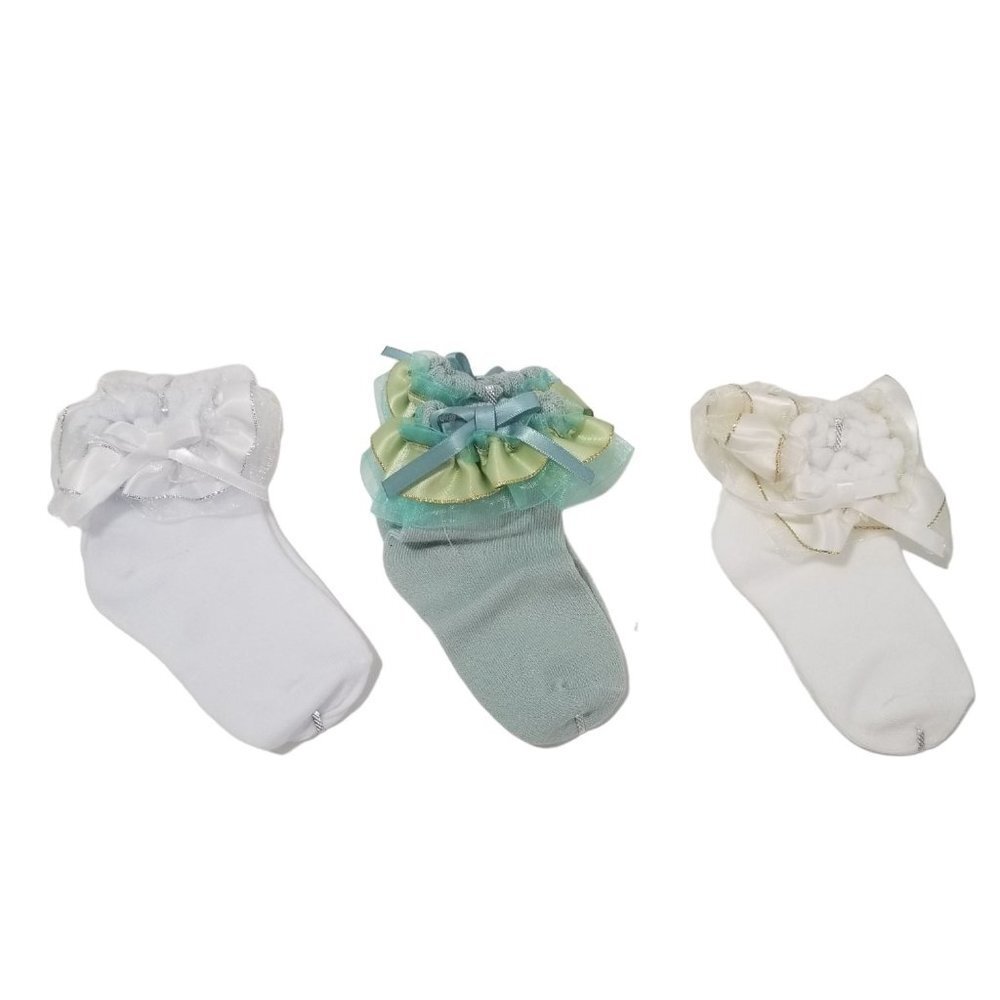 NEW SHEIN RUFFLE‎ BABY Girls Lace Trim Socks Size 6-12M